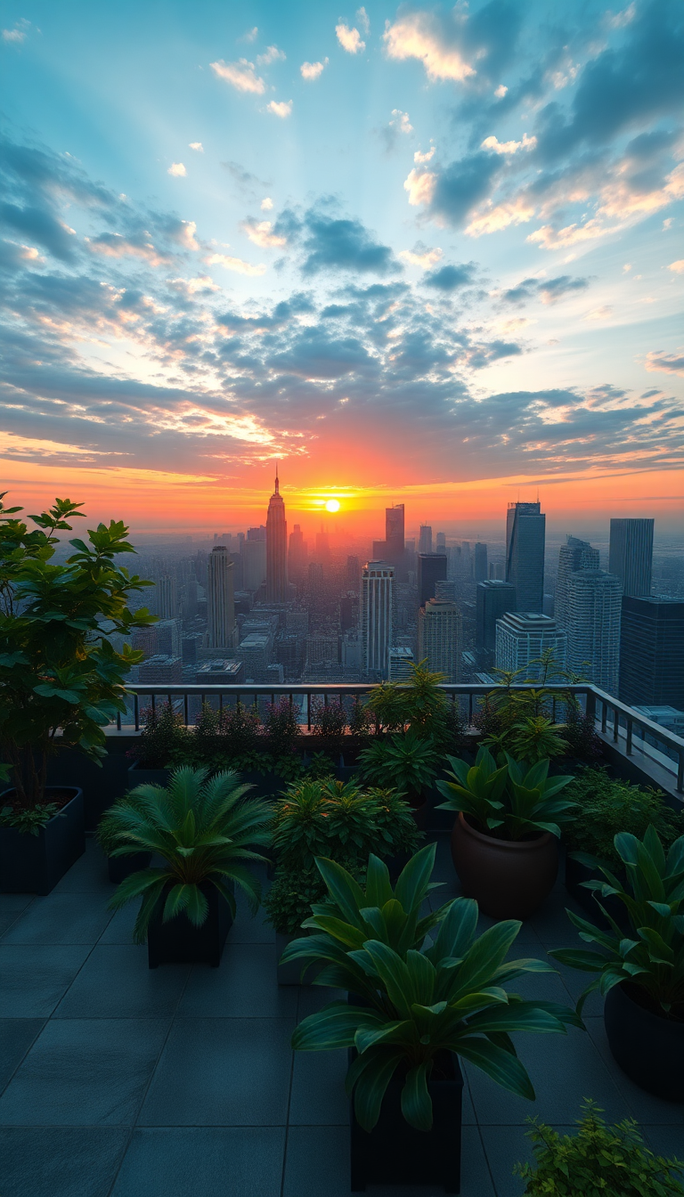 Above City Skyline Sunset Aesthetic Select Wallpaper