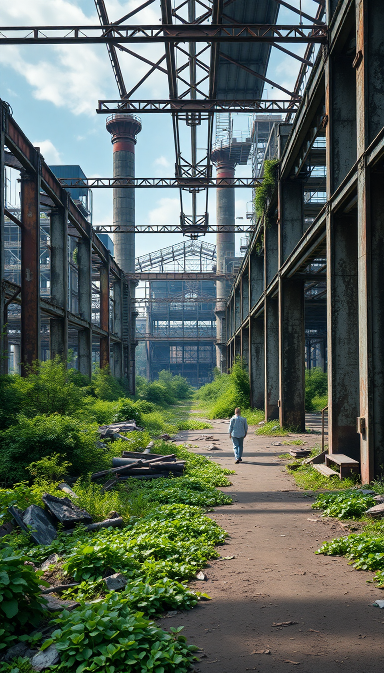 Opulent Midnight Abandoned Factory Nature Wallpaper