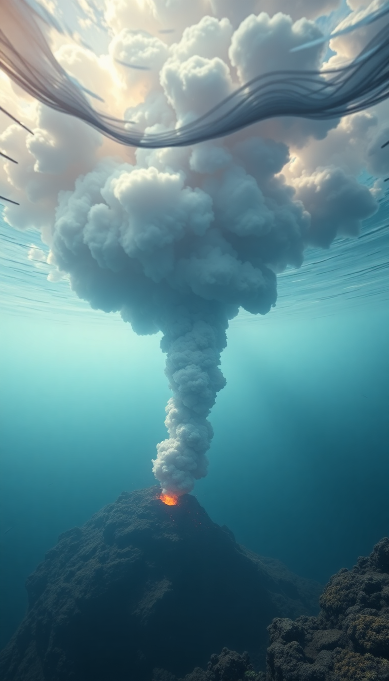 Dusky Eternal Underwater Volcano Vents Wallpaper