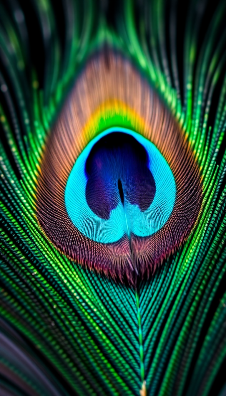 Peacock Feather Macro Captivating HD Wallpaper