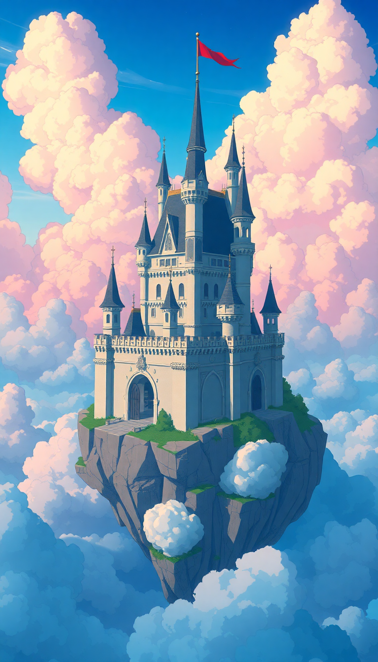 Monochrome Studio Style Castle Magical Anime Wallpaper