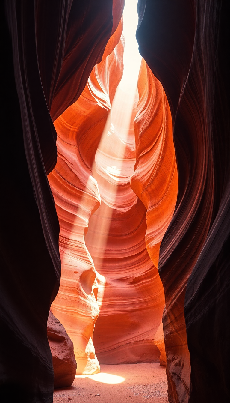 Photorealistic Fluid Canyon Light Beam Wallpaper