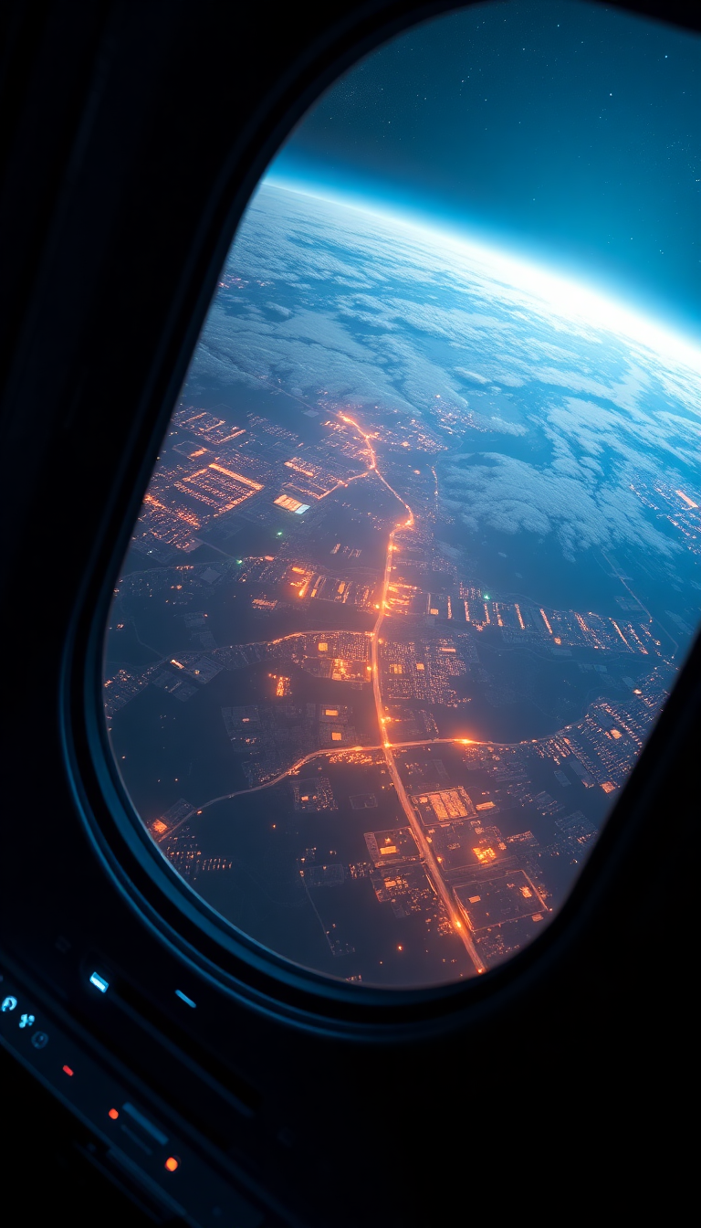 Glossy Of View Window Station Photorealistic Wallpaper