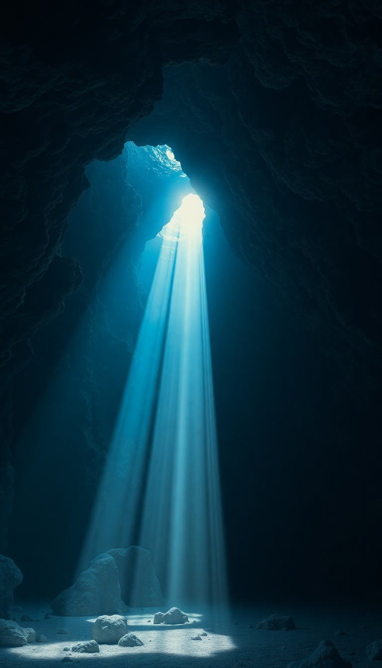 Underwater Cave Entrance Neon HD Wallpaper