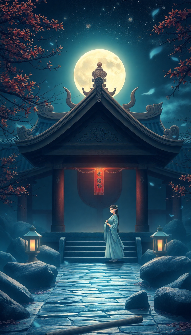 Luminous Mystical Anime Maiden Shrine Anime Wallpaper