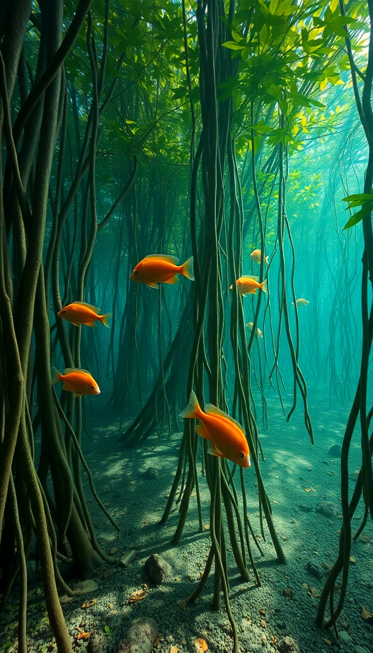Mangrove Forest Roots Elegant HD Wallpaper