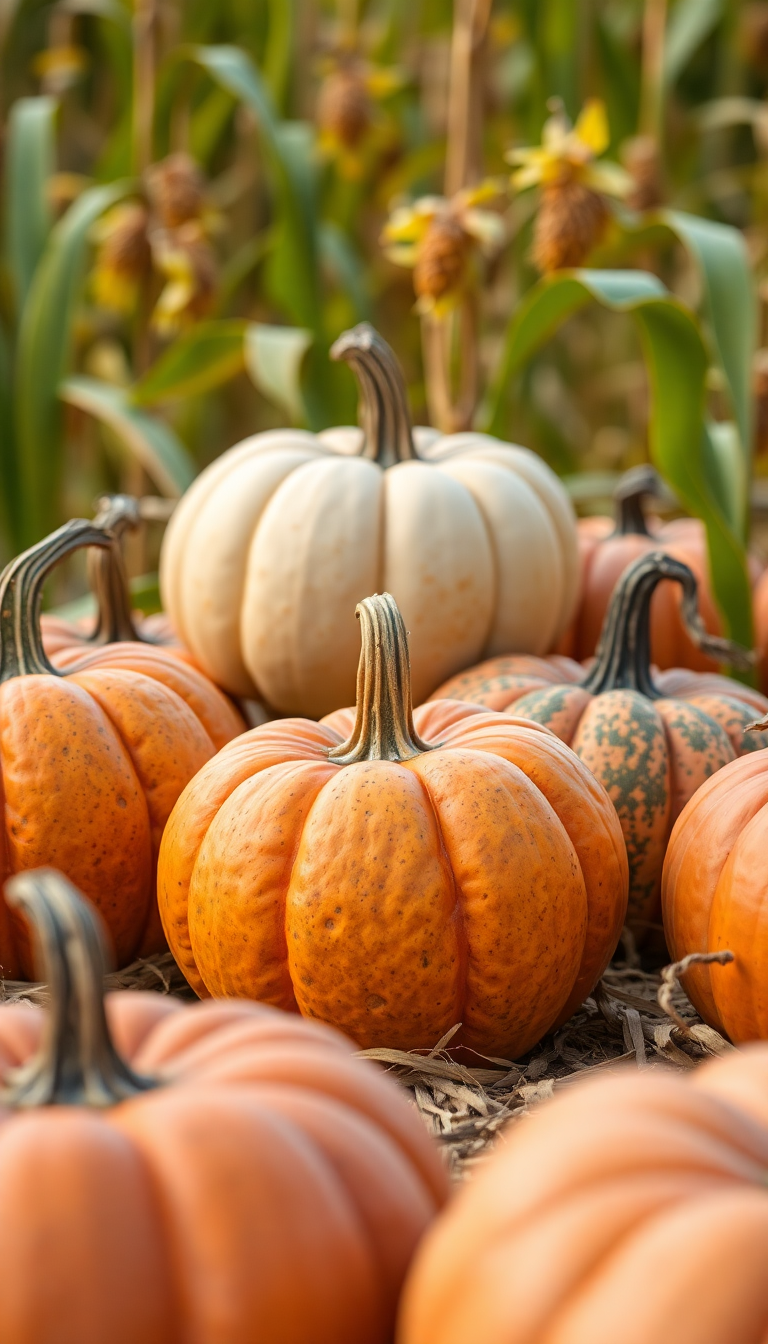 Pumpkins Corn Farm Rustic Aesthetic Pro Wallpaper