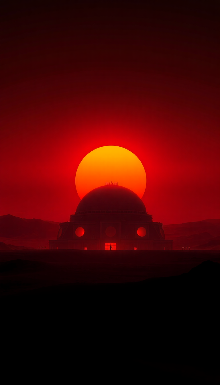 Futuristic Mars Dome Red Digital art Wallpaper