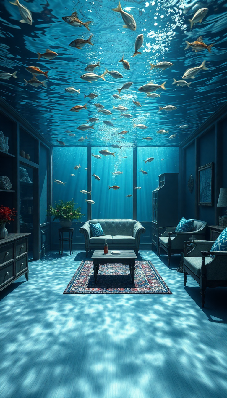 Arctic Room Underwater Furniture Floating Fish Wallpaper