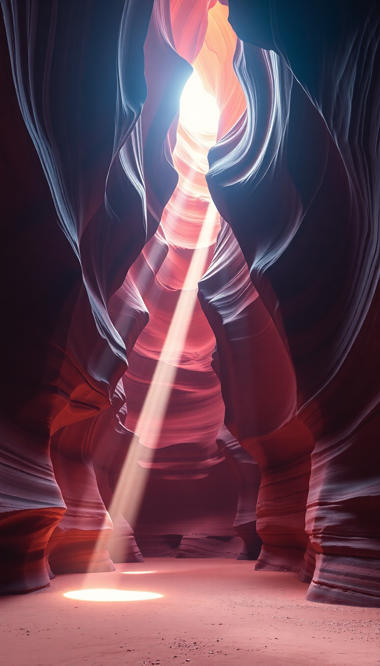 Ethereal Futuristic Slot Canyon Light Wallpaper