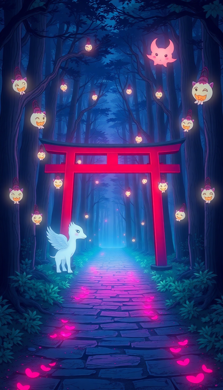 Anime Alluring Spirit Forest Glowing Wallpaper