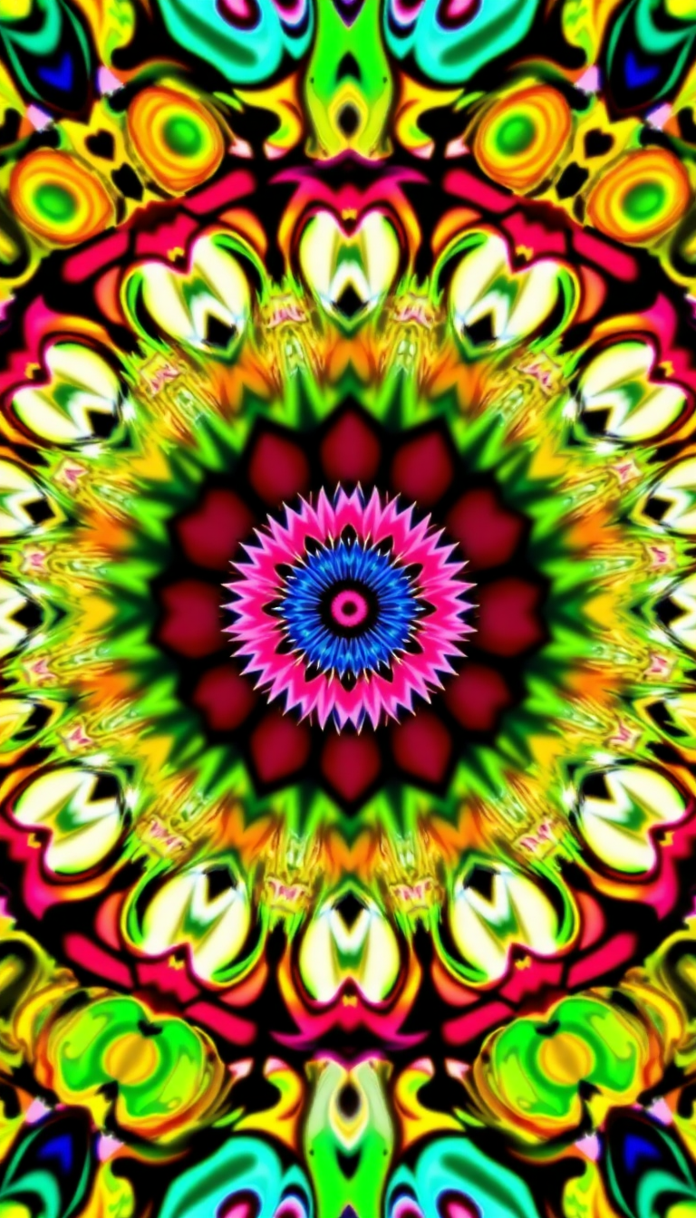 Forest Psychedelic Pattern Groovy Digital art Wallpaper