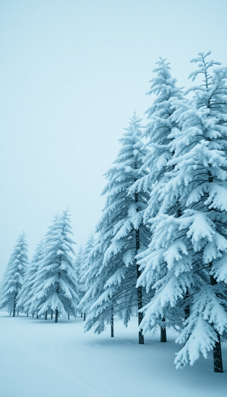 Blizzard Snow Wind Trees Bending Photorealistic Wallpaper