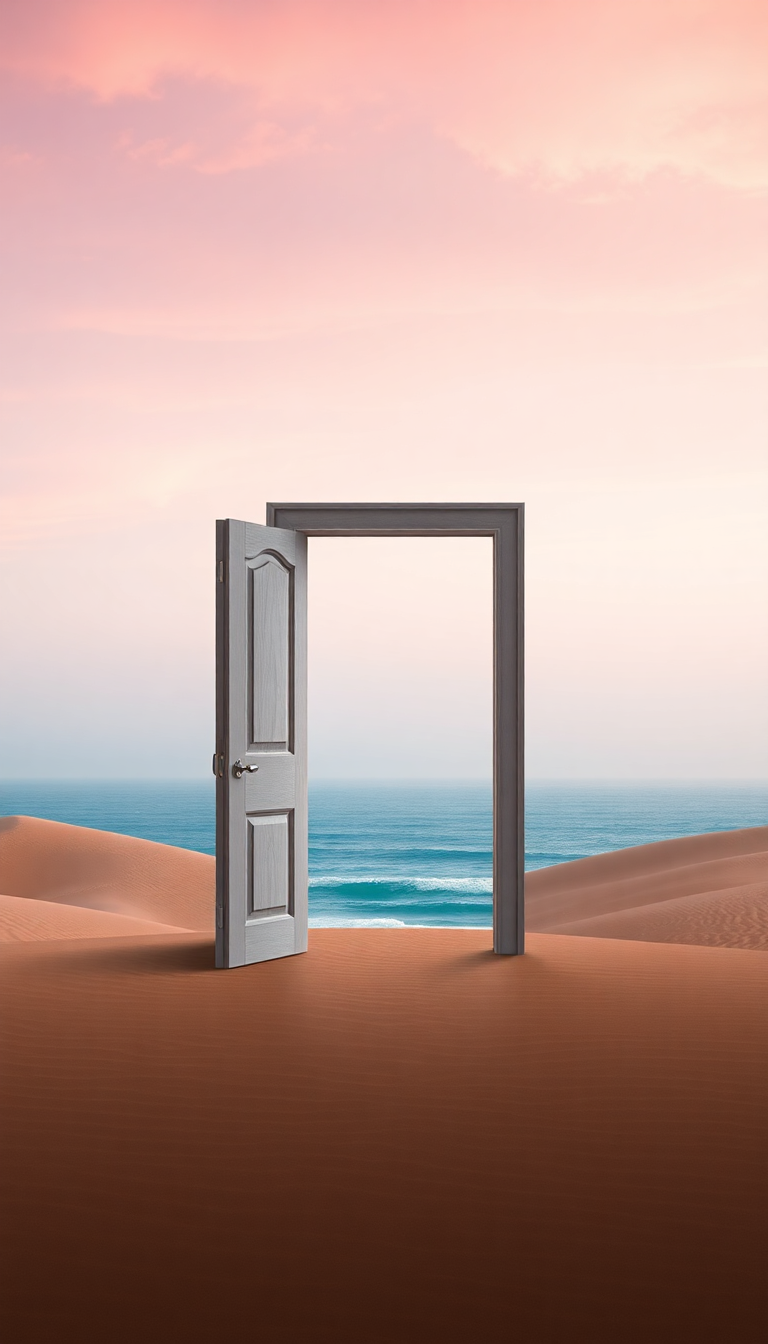 Oceanic Ancient Door Standing Alone Wallpaper