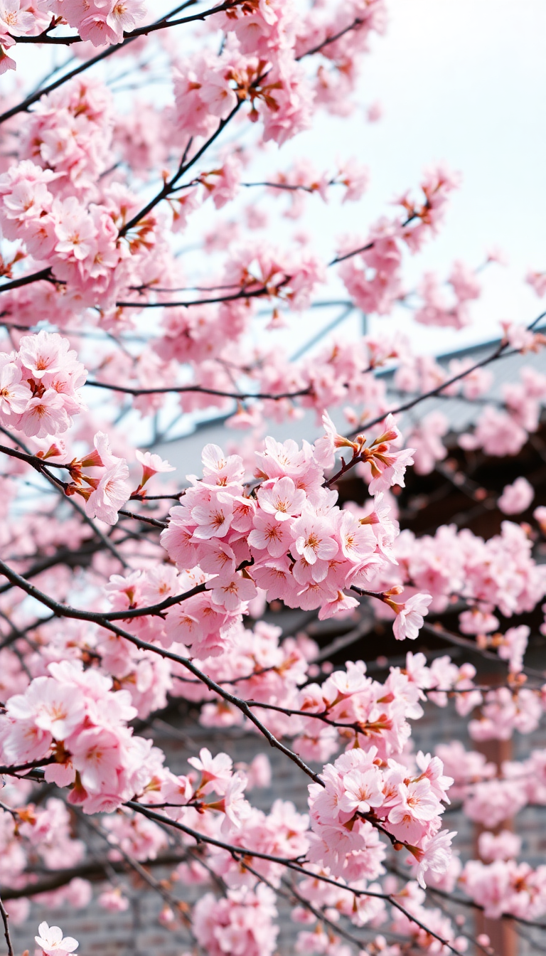 Vivid Spring Blossoms Peak Pink Photorealistic Wallpaper