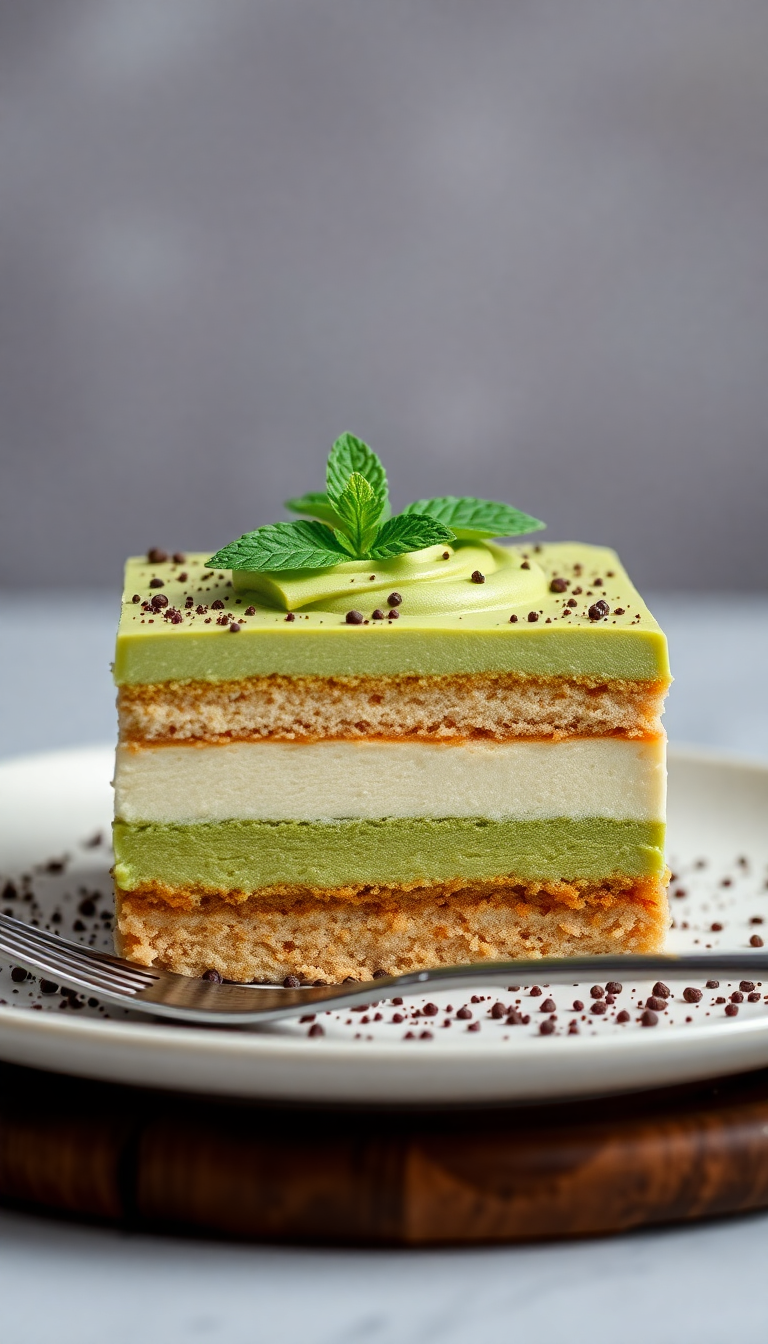 Eternal Layers Green Tea Dessert Wallpaper