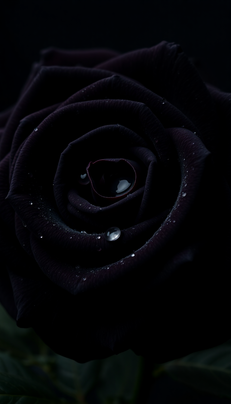 Cool Rose With Water Droplets Photorealistic Wallpaper