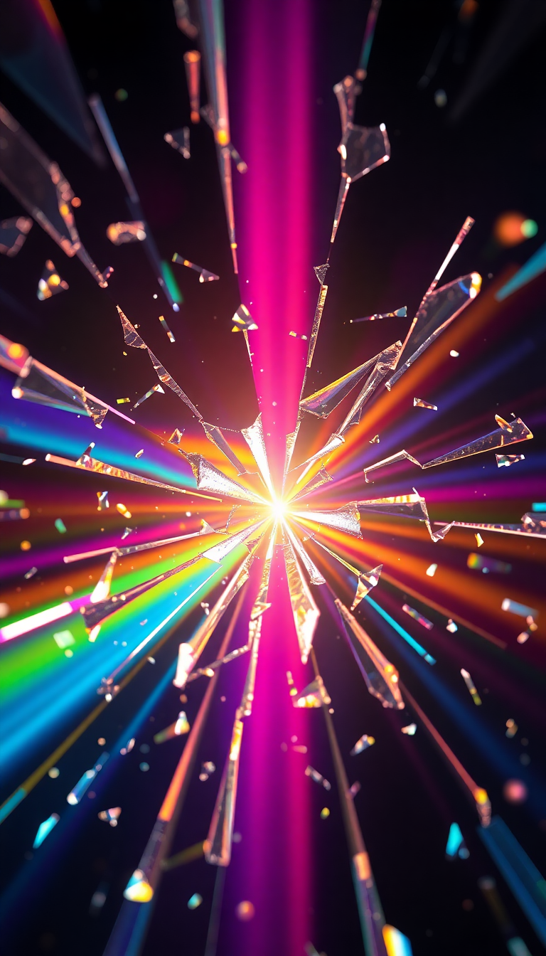 Premium Rainbow Light Prism Glass Digital art Wallpaper