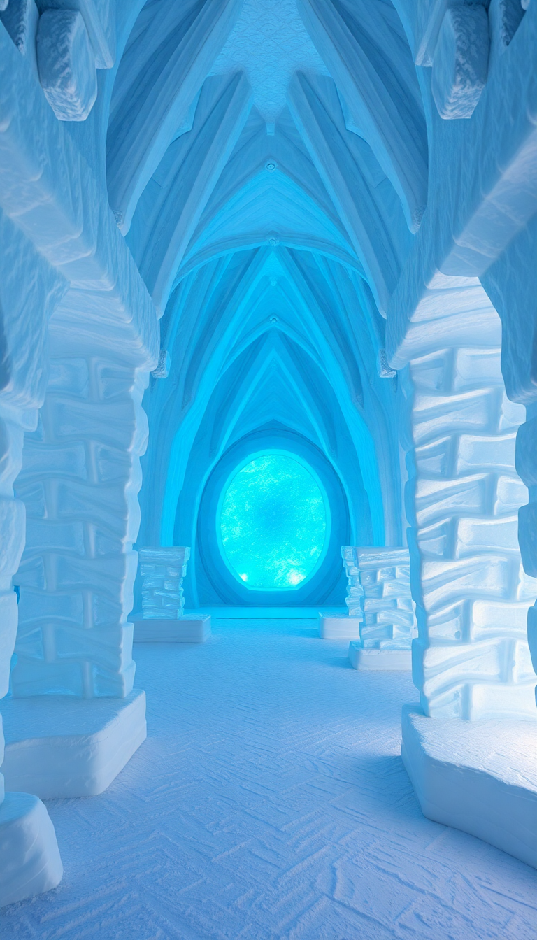 Frozen Sculptures Blue Light Aesthetic Lite Wallpaper