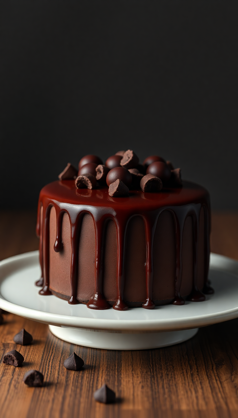 Dynamic Chocolate Cake Dessert Photorealistic Wallpaper