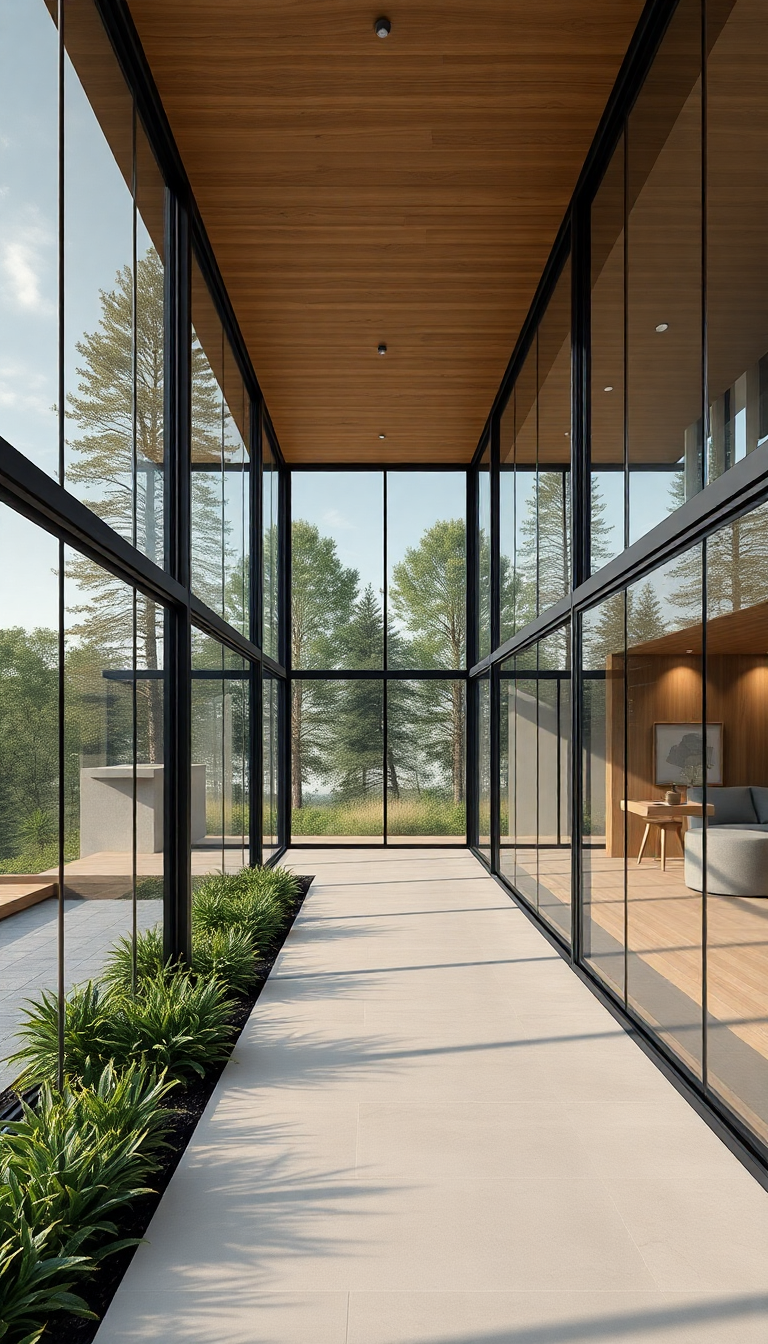 Timeless Walls Glass House Minimalist Photorealistic Wallpaper