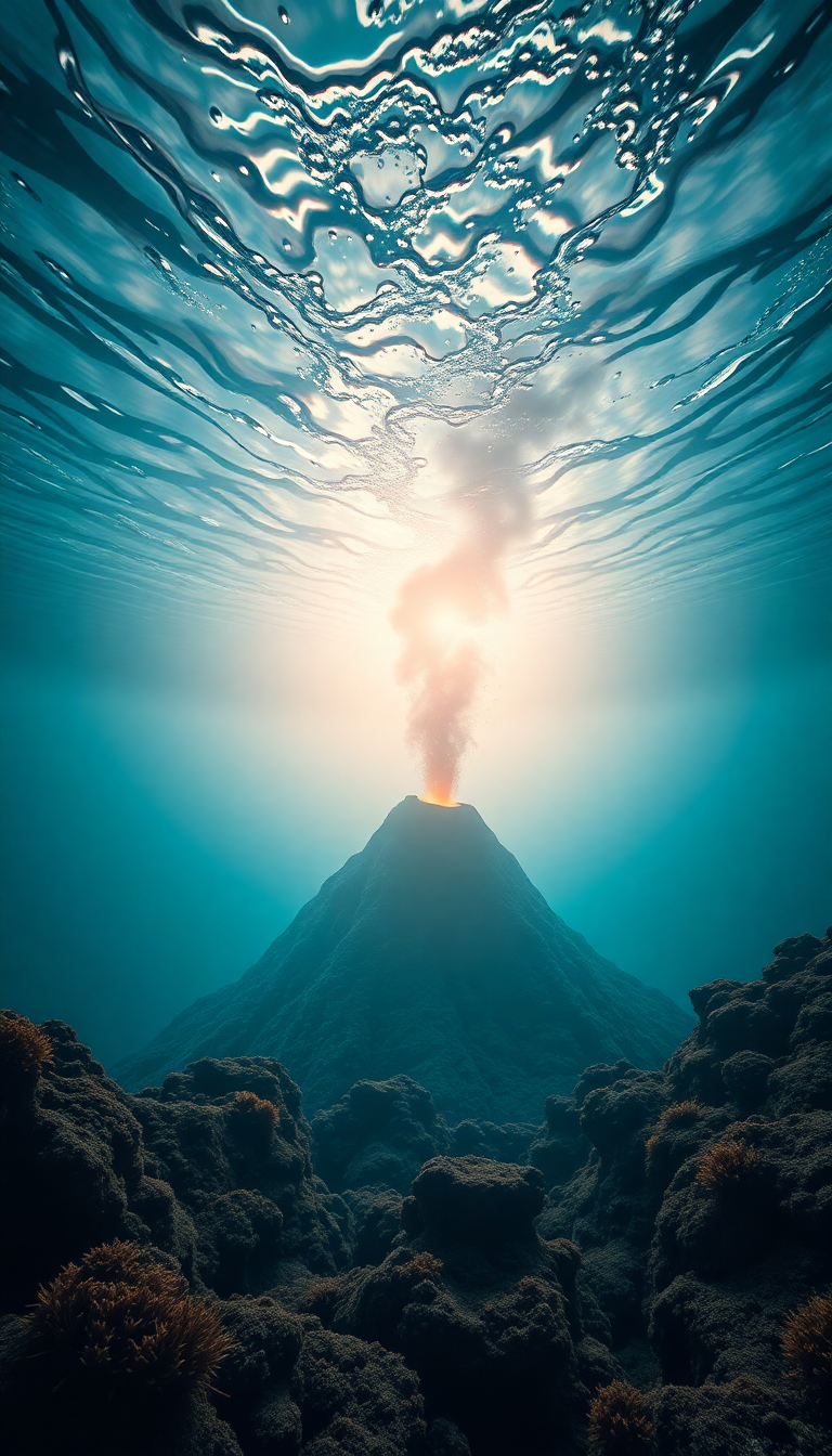 Nature Ethereal Underwater Volcano Vents Wallpaper