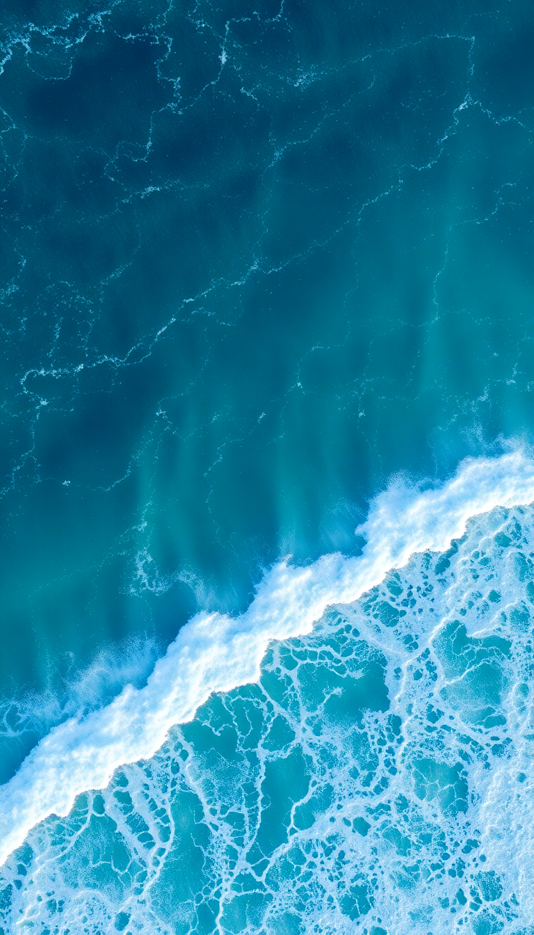 Delicate Pattern View Aerial Waves Photorealistic Wallpaper