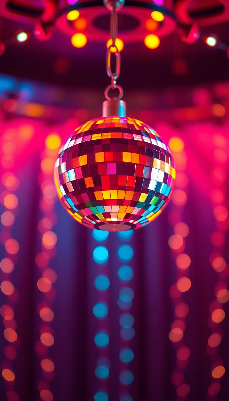 Aesthetic Midnight 70s Disco Ball Wallpaper
