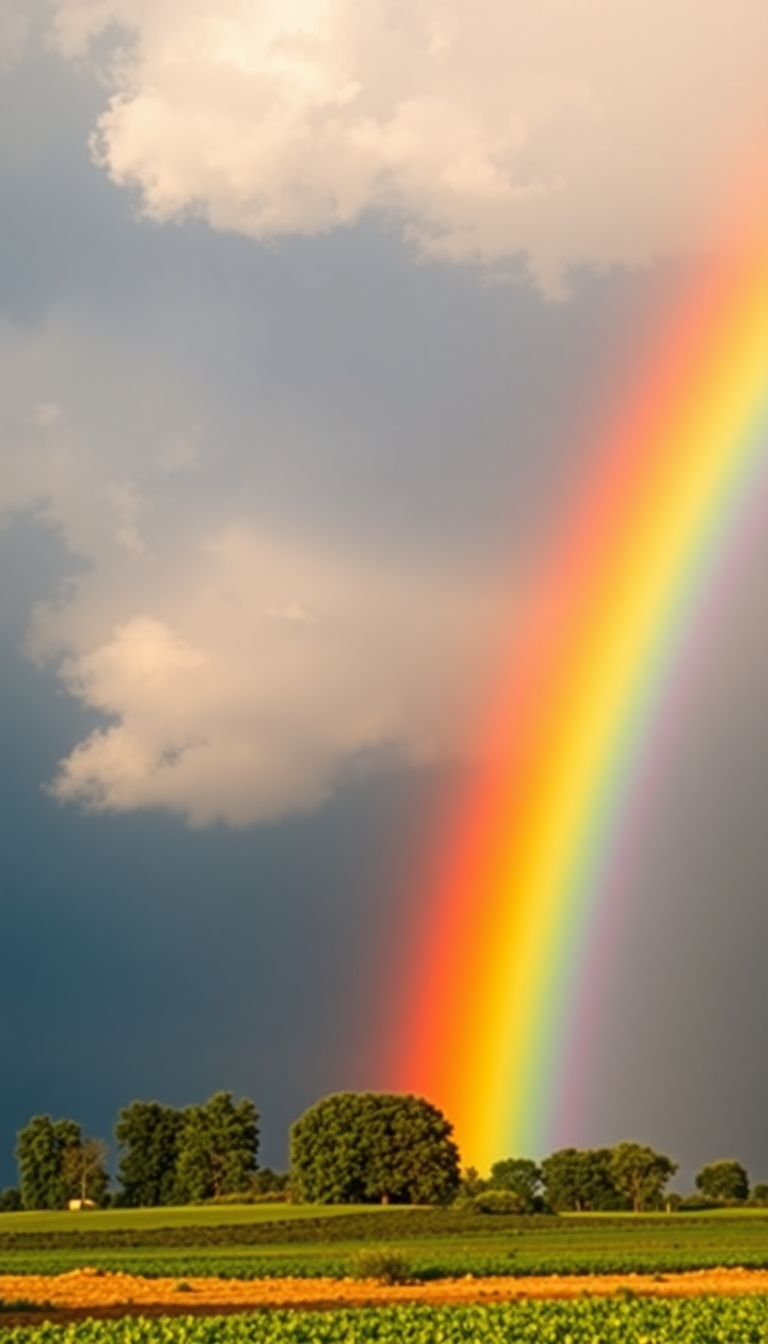 Rainbow After Storm Hazy HD Wallpaper