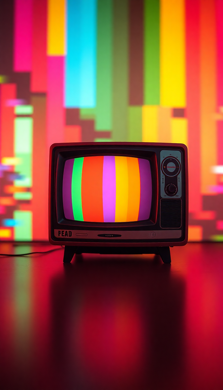 Vintage Television Static Colorful Noise Digital art Wallpaper