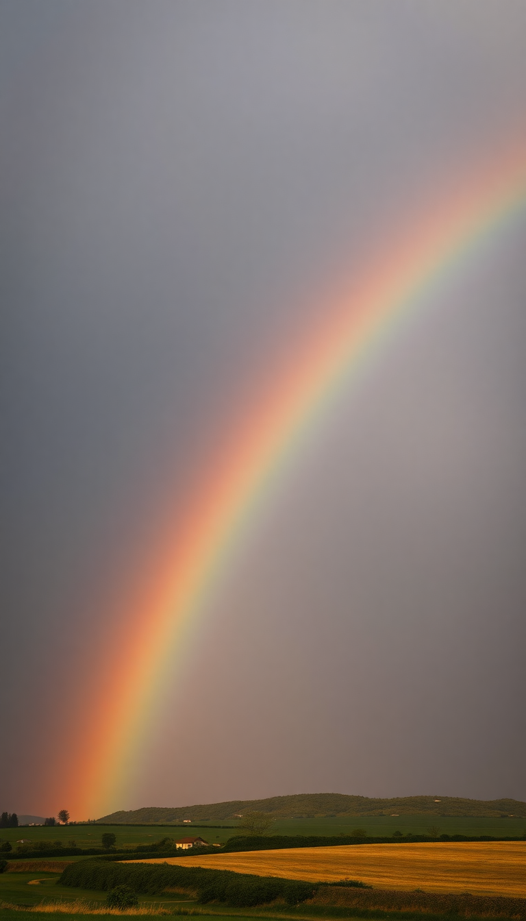 Rainbow After Storm Double Rainbow Photorealistic Wallpaper