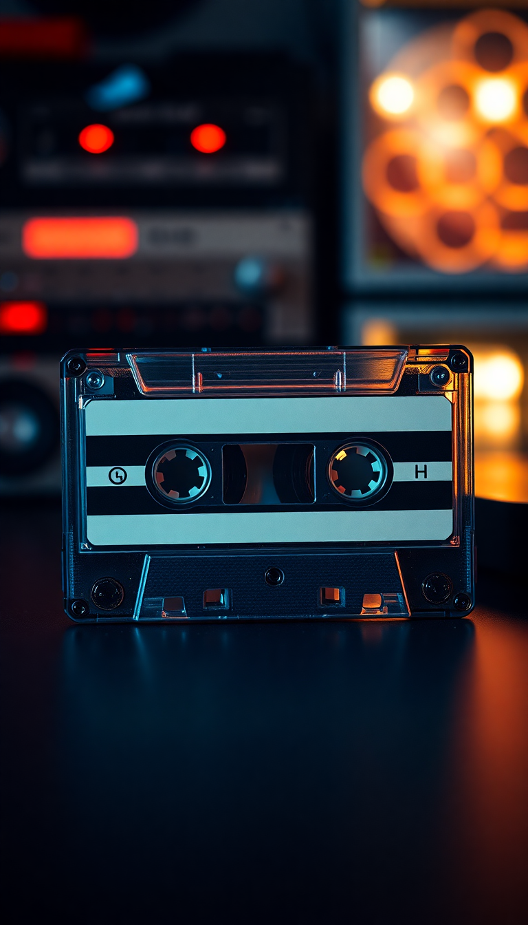 Glowing Music Retro Mixtape Tape Photorealistic Wallpaper