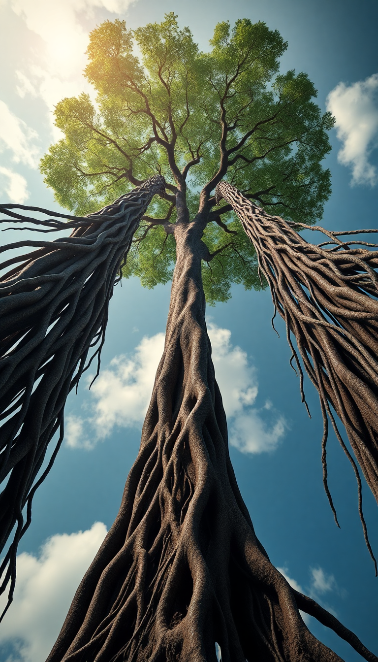 Charming Upside Down Roots Sky Wallpaper