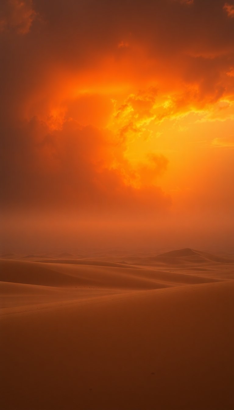 Dusky Spectacular Sandstorm Approaching Desert Wallpaper