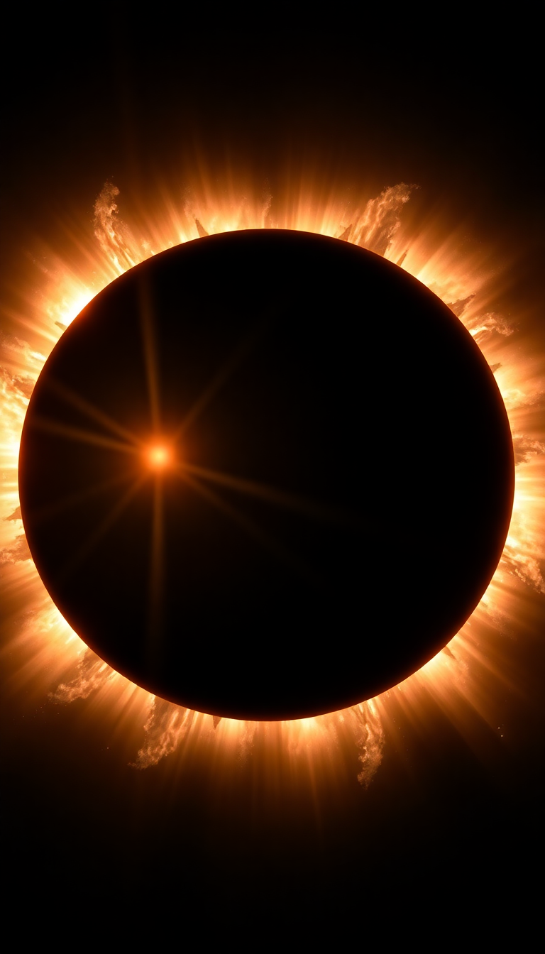 Solar Eclipse Corona Diamond Ring Effect Photorealistic Ultra HD Wallpaper