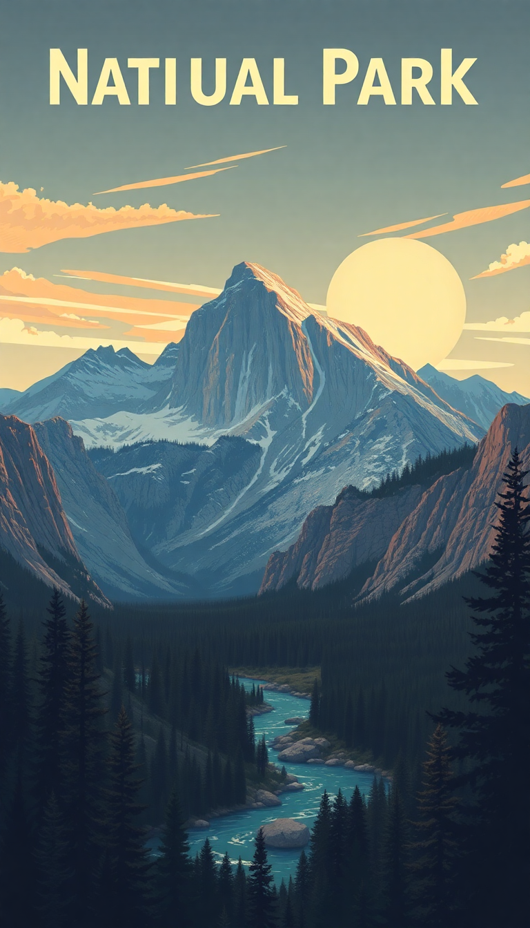 Poster Style National Park Aesthetic Original Wallpaper