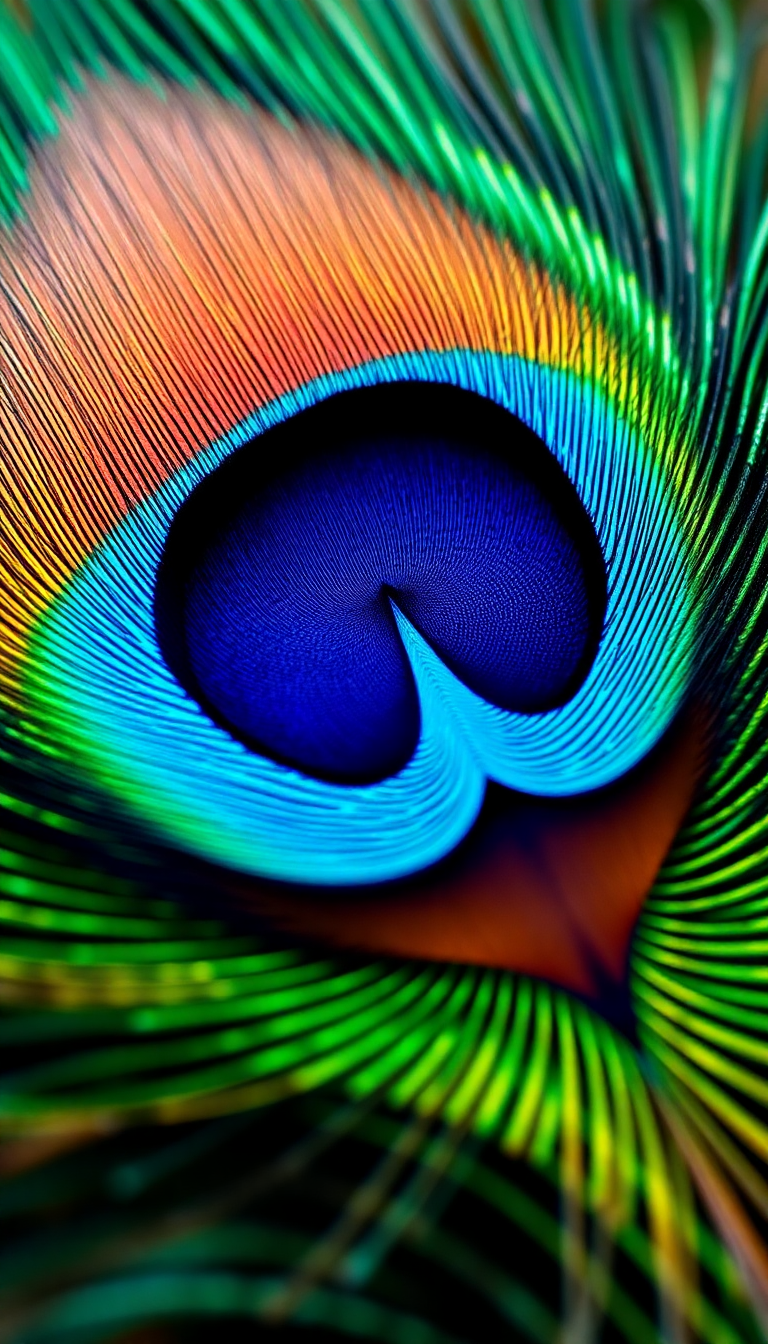 Brilliant Peacock Macro Eye Photorealistic Wallpaper