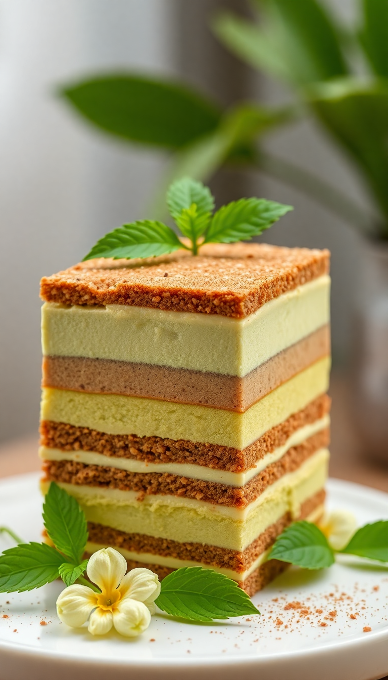 Matte Matcha Layers Tea Photorealistic Wallpaper