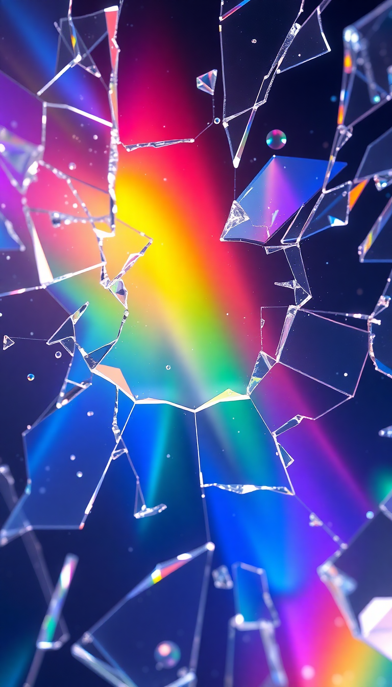Monochrome Prism Light Rainbow Fragments Wallpaper
