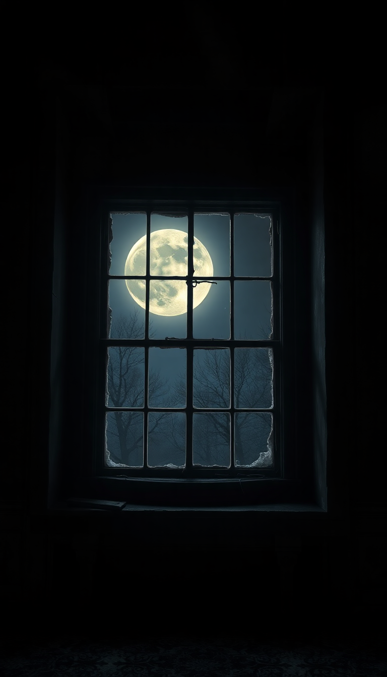 Moonlight Through Broken Window Dark 4K Wallpaper