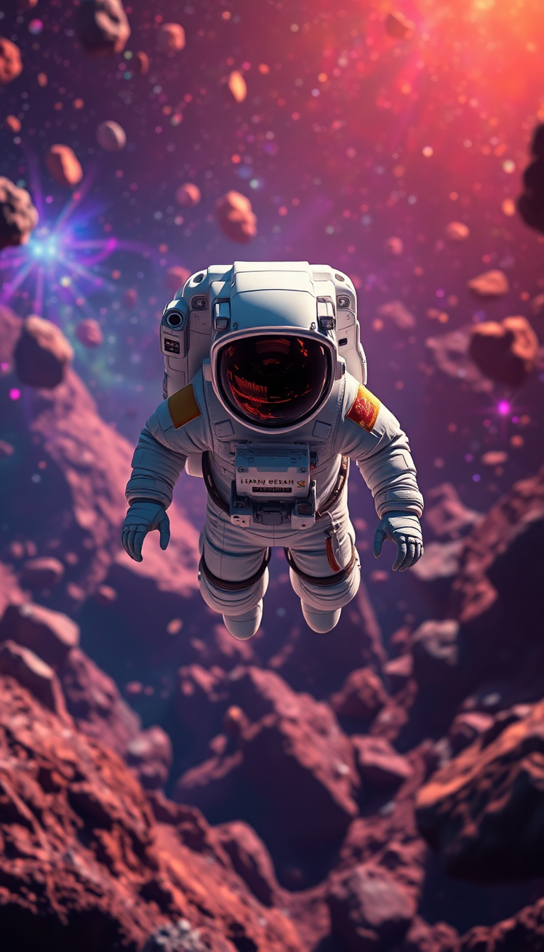 Digital art Icy Floating Through Colorful Wallpaper