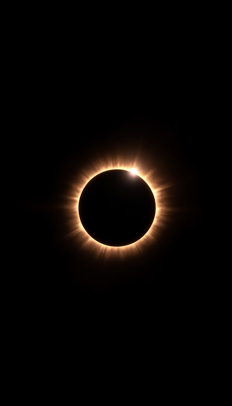 Stunning Ring Diamond Corona Eclipse Photorealistic Wallpaper