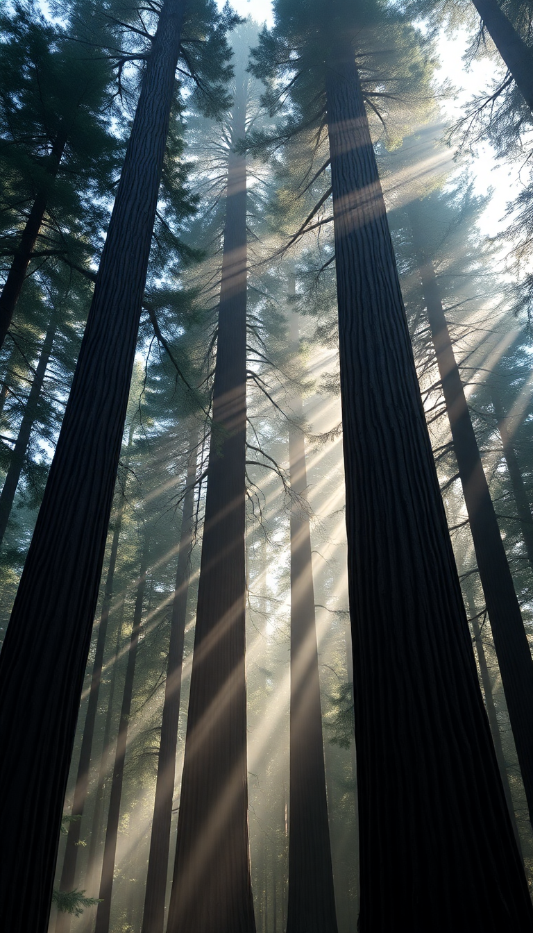 Nature Raw Giant Redwood Trees Wallpaper