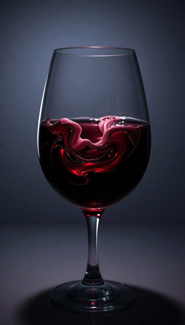 Wine Glass Swirl Burgundy Liquid Dramatic Photorealistic Max Wallpaper