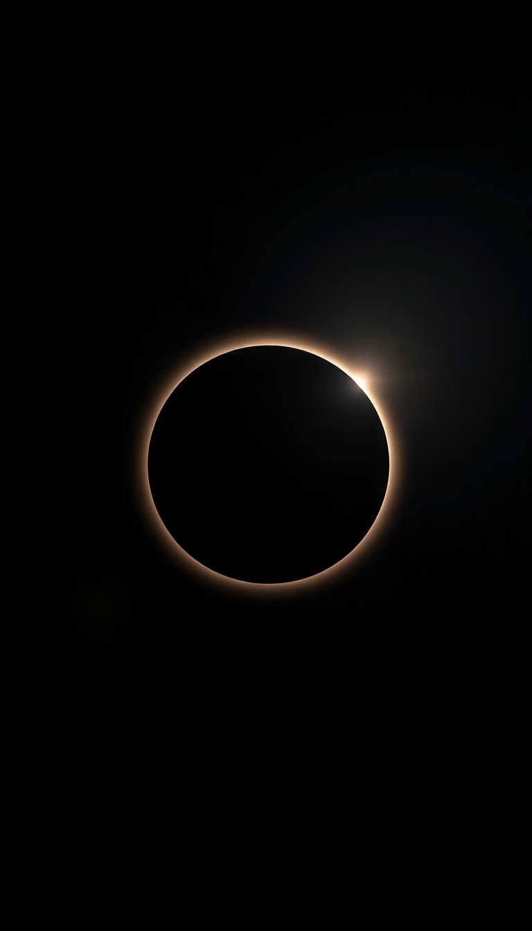 Brilliant Moment Totality Corona Dark Photorealistic Wallpaper