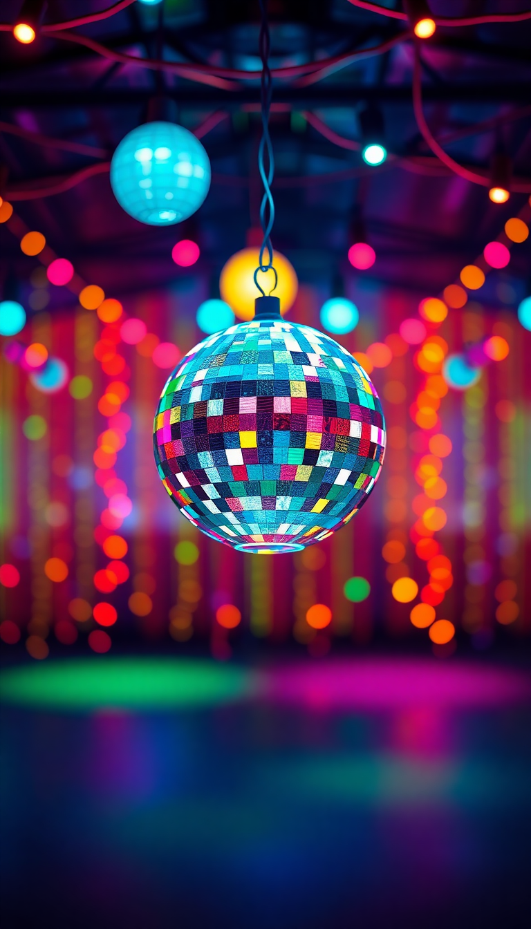 Majestic Ball Lights Colorful Funky Wallpaper