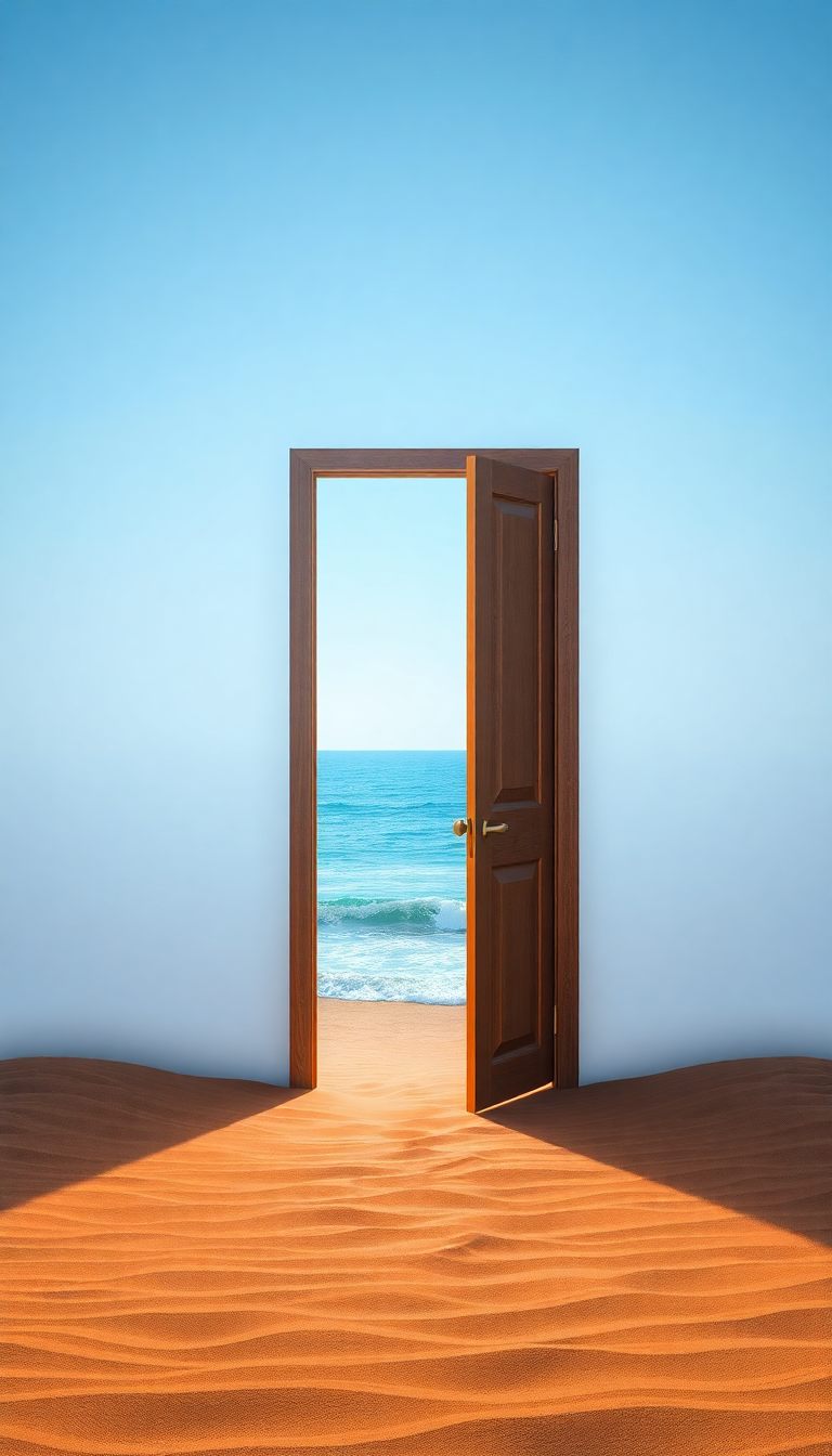 Fantastical Standing Alone In Desert Digital art Wallpaper