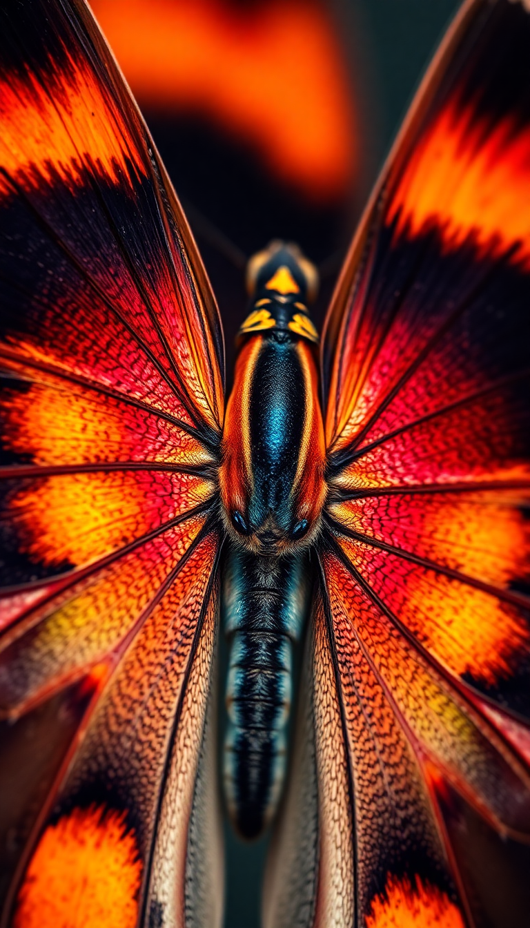 Butterfly Wing Macro Scales Colorful Photorealistic Wallpaper