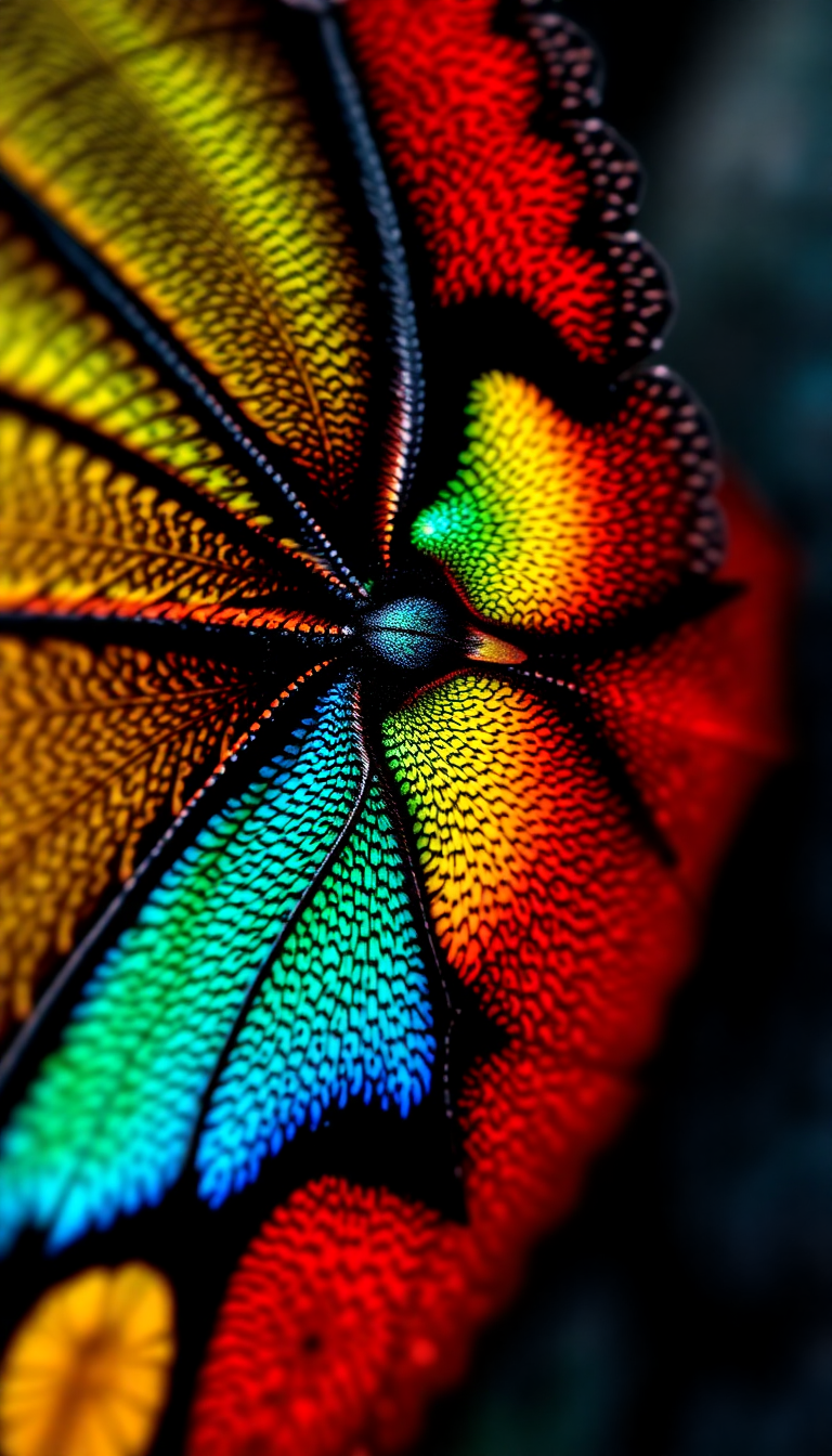 Butterfly Wing Macro Scales Colorful Photorealistic Wallpaper