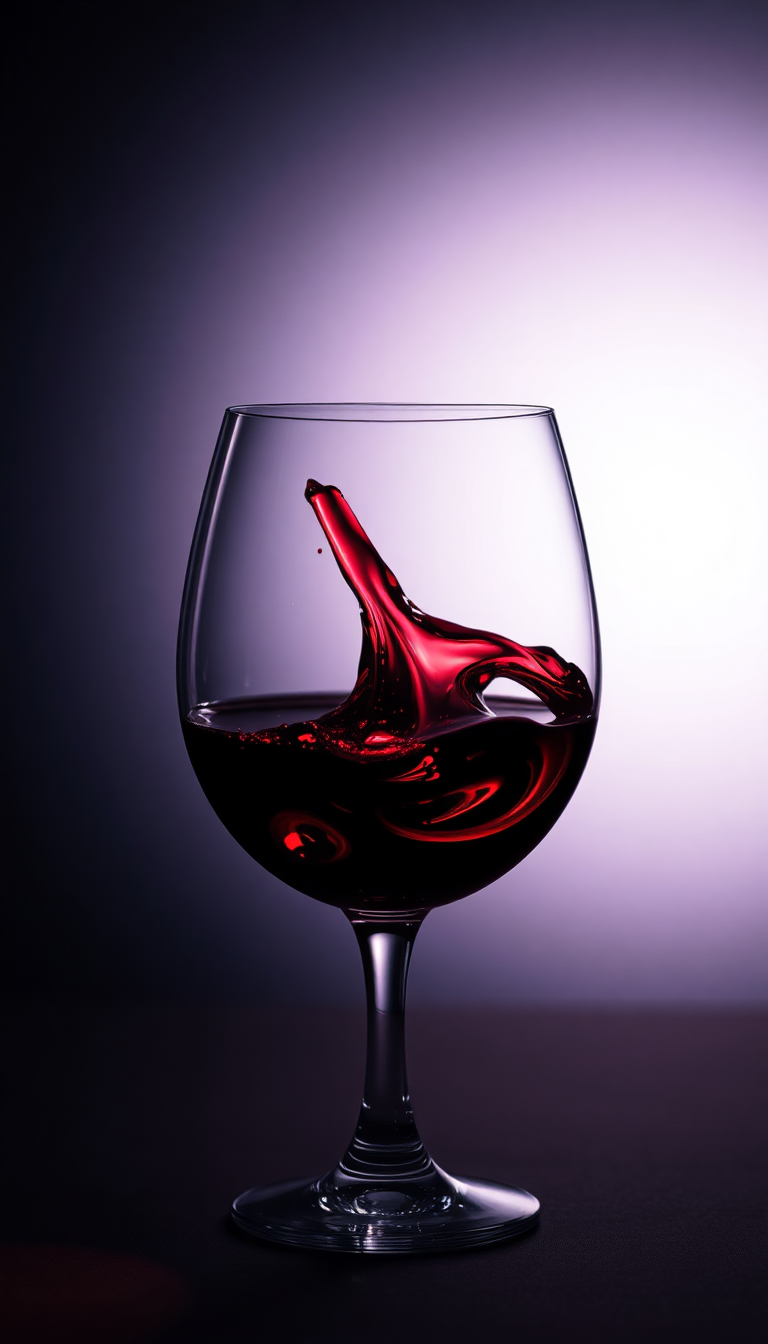 Wine Glass Swirl Burgundy Liquid Photorealistic Wallpaper